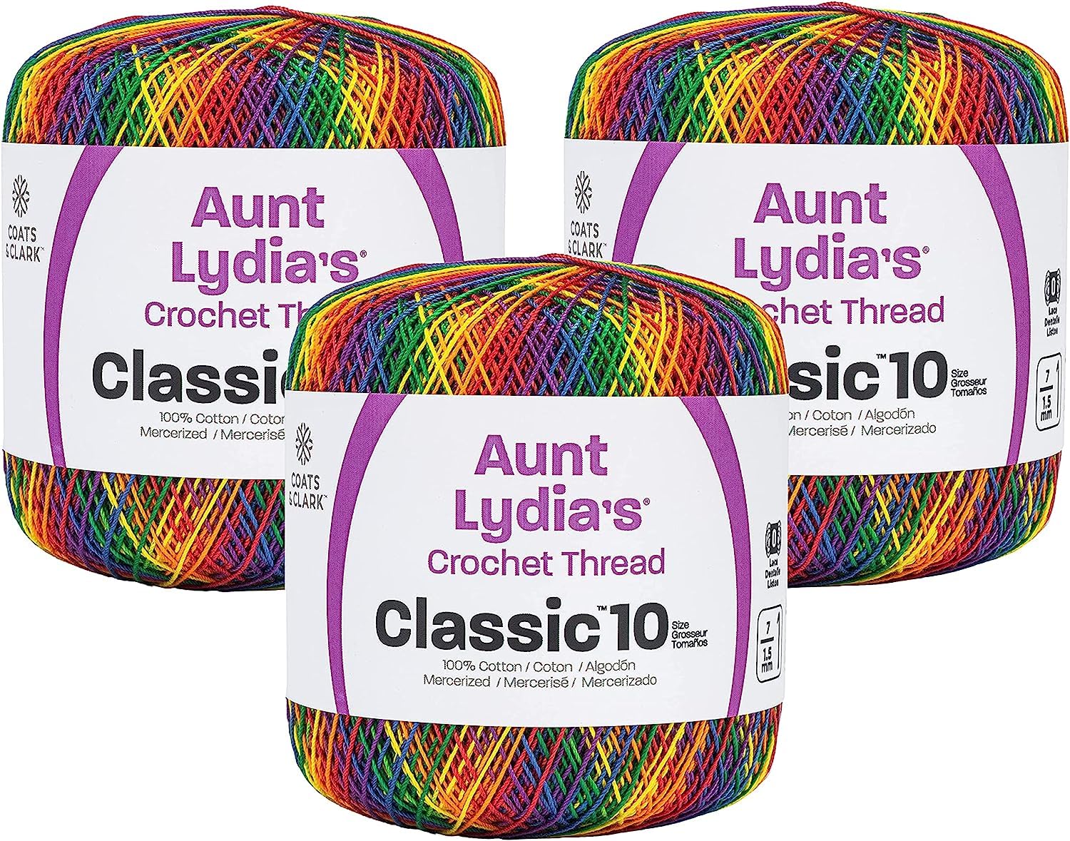 Amazon.com: Aunt Lydia's Bulk Buy Crochet Cotton Classic Crochet